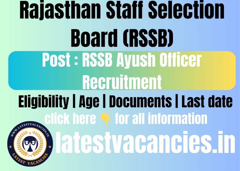 RSSB Ayush Officer Recruitment 2025