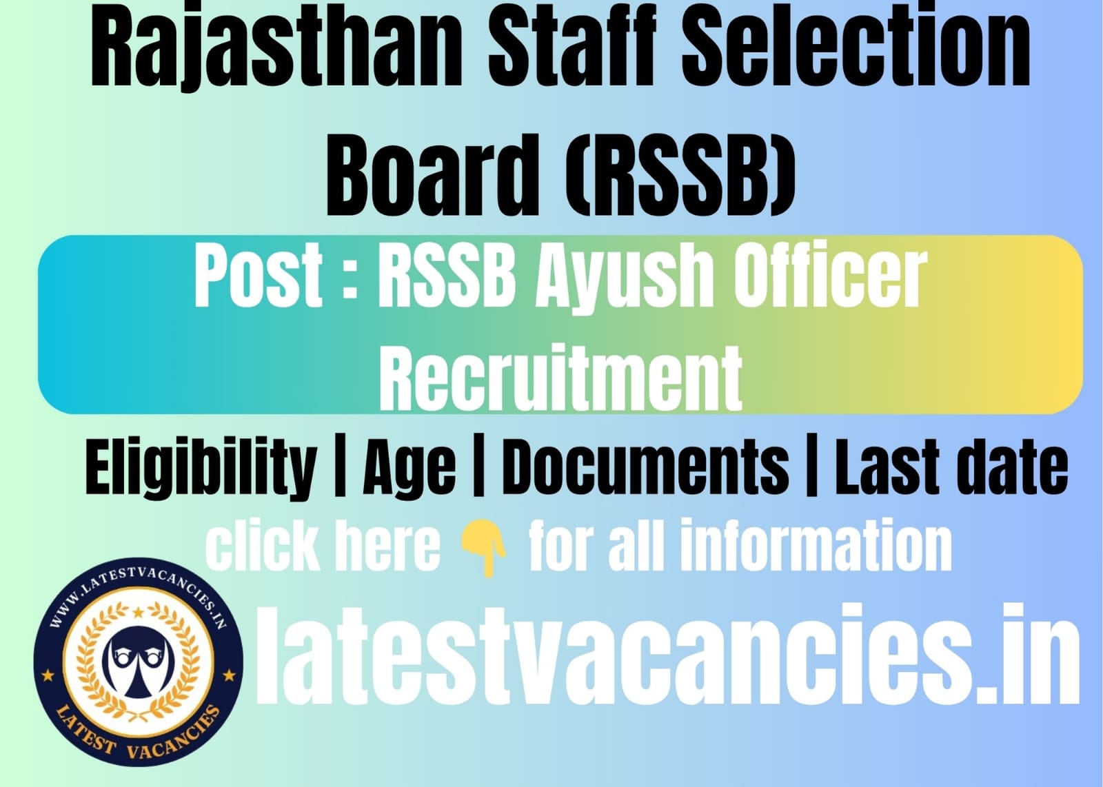 RSSB Ayush Officer Vacancy 2025 Notification PDF