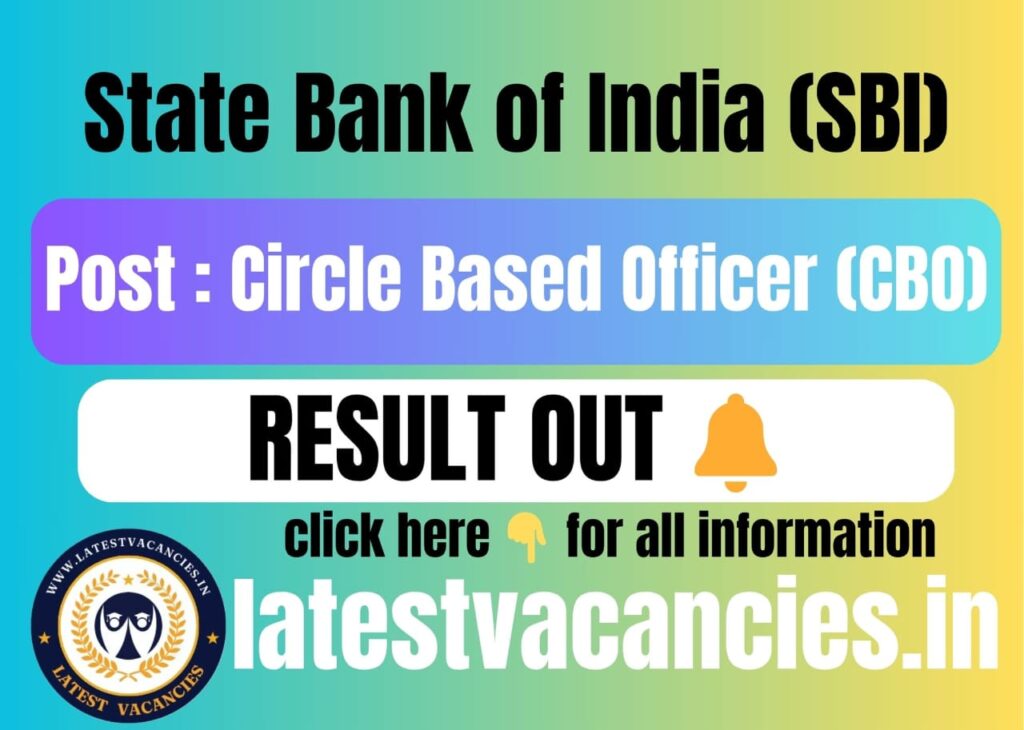 SBI CBO Result 2025 OUT