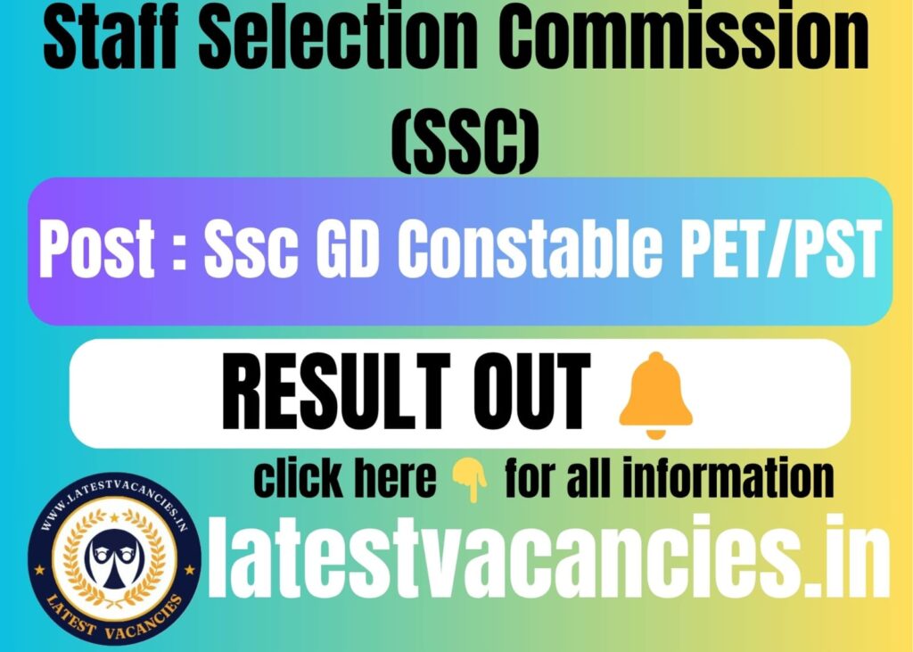 SSC GD Constable PET/PST Result 2025 Out