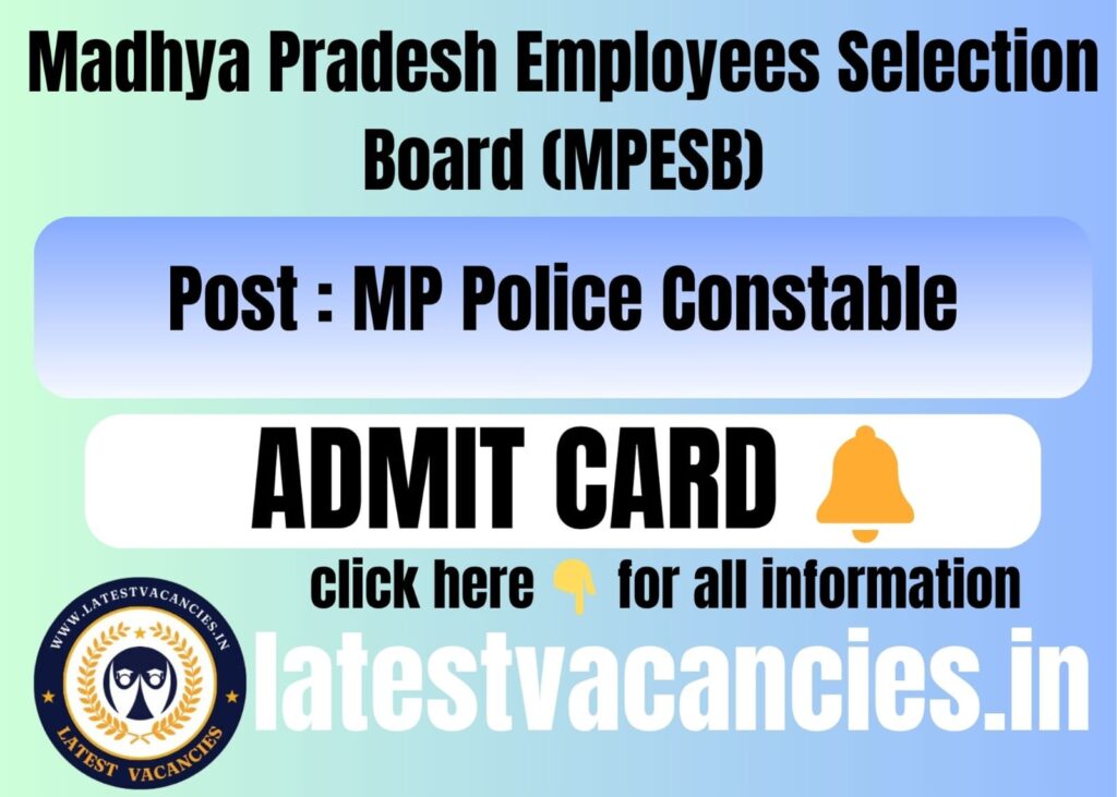 MP Police Constable Admit Card 2025