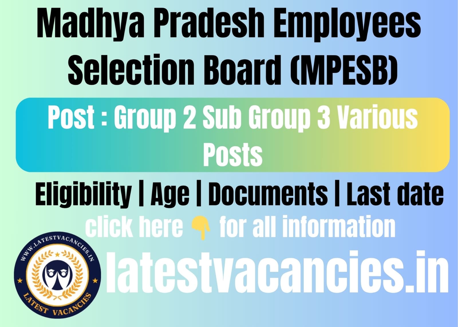 MPESB Group 2 Sub Group 3 Recruitment 2025