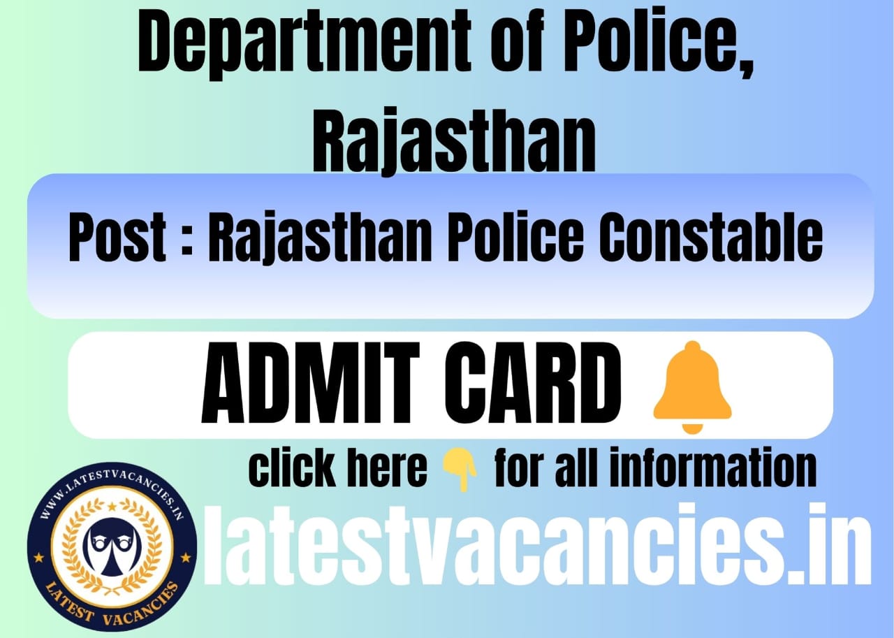 Rajasthan Police Constable PET/PST Admit Card 2025 Issue