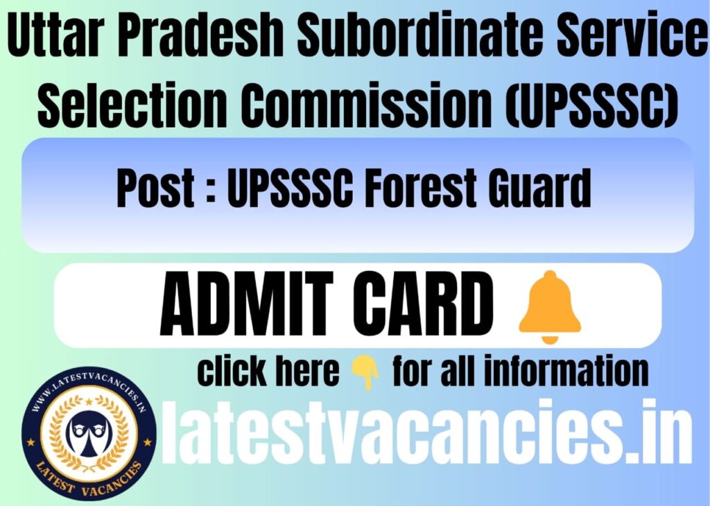 UPSSSC Forest Guard Admit Card 2025