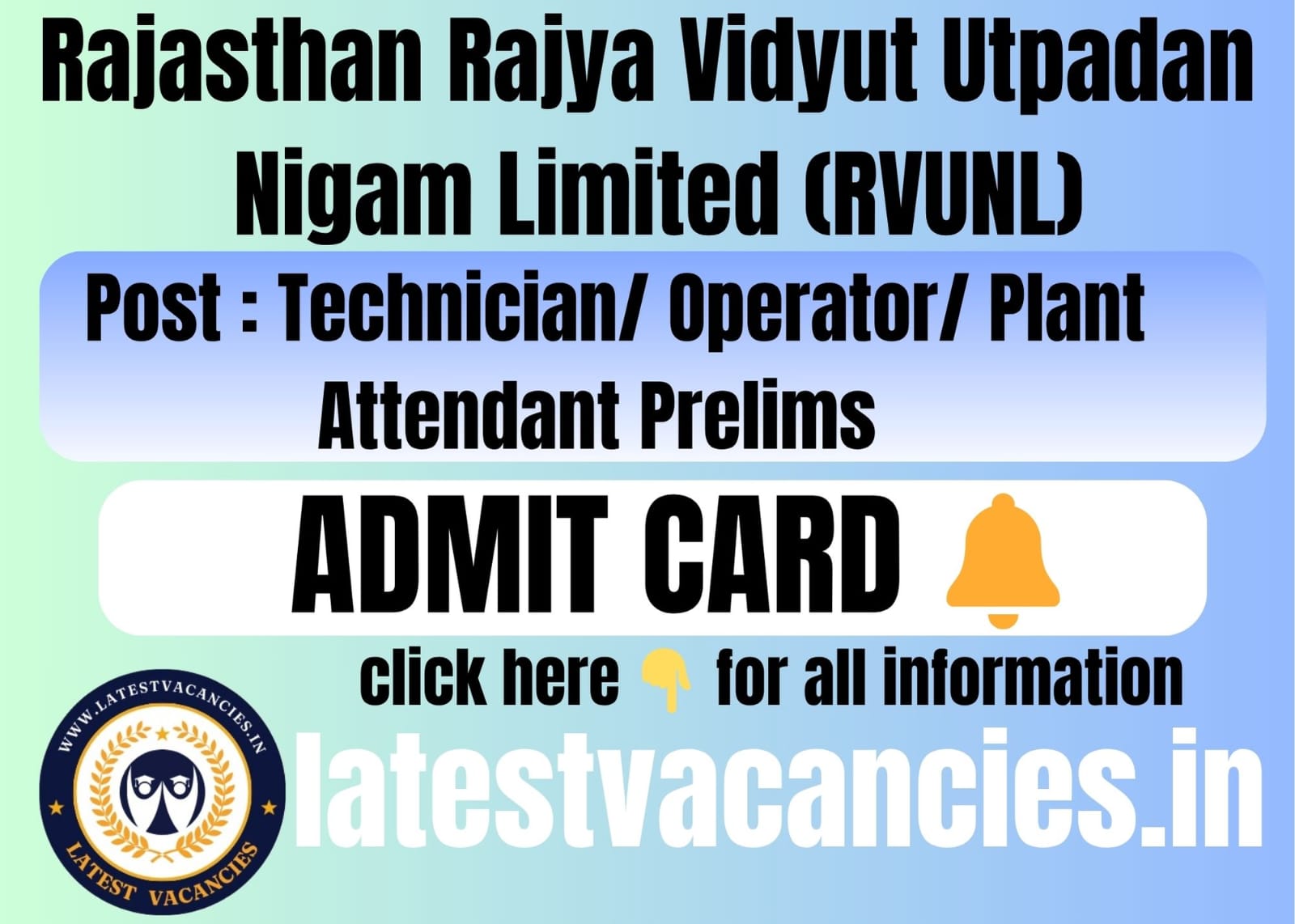 RVUNL Prelims Admit Card 2025 OUT