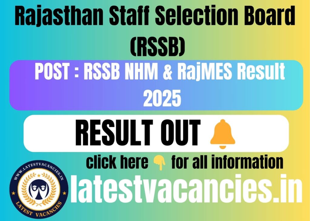 RSSB NHM & RajMES Result 2025: Scorecard, Cutoff, Merit List, Download Link