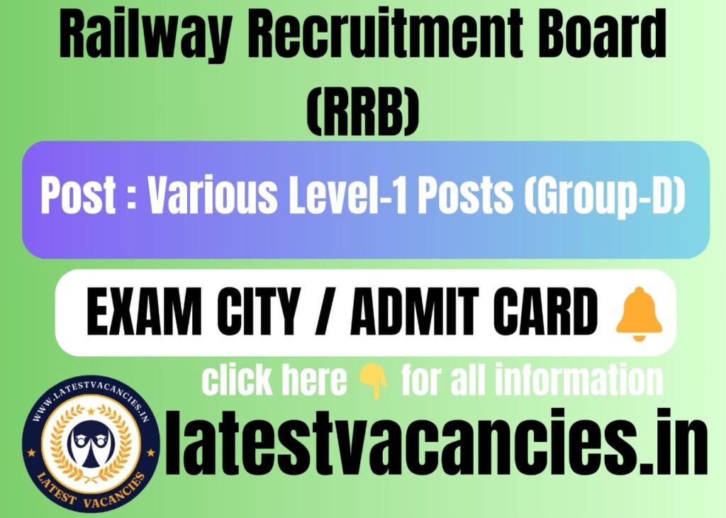 Railway RRB Group D Exam City / Admit Card 2025