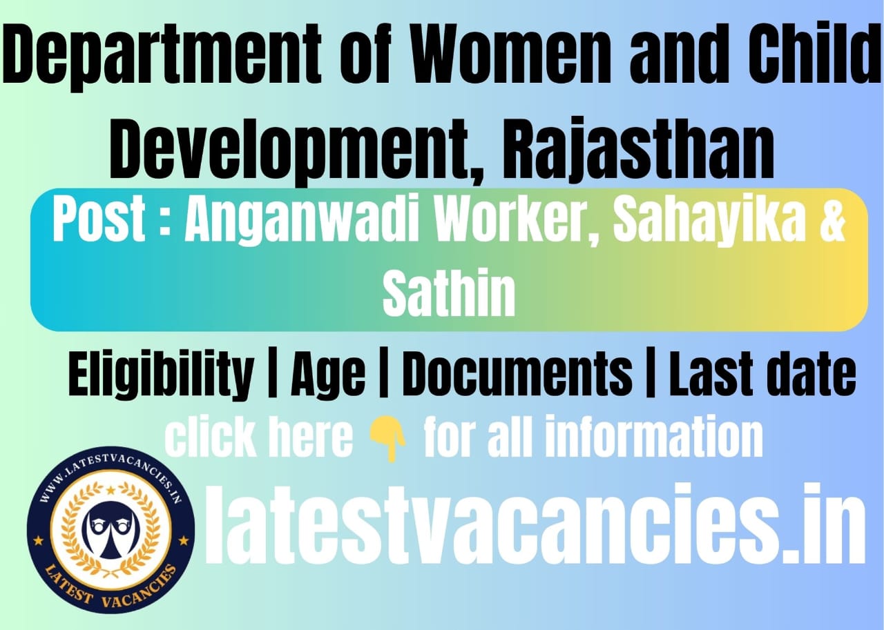 Rajasthan Anganwadi Recruitment 2025 – For 10th–12th Pass Womens
