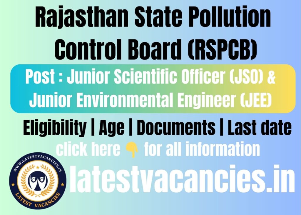 RSPCB JSO & JEE Recruitment 2025