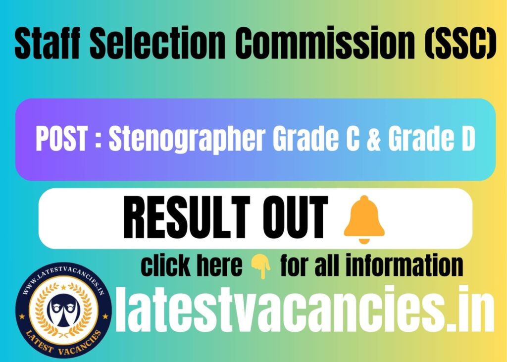 SSC Stenographer Grade C, D Result 2025 OUT – Direct Link, Scorecard, Cutoff, Merit List